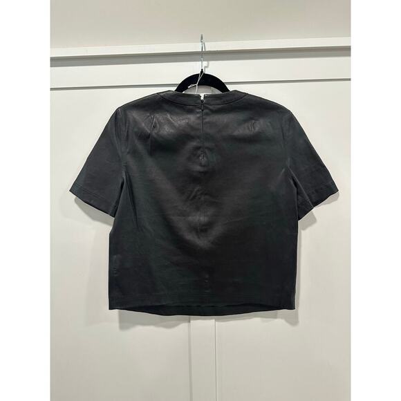 Zadig & Voltaire Lamb Leather Short Sleeve Top Size S - Picture 2 of 5